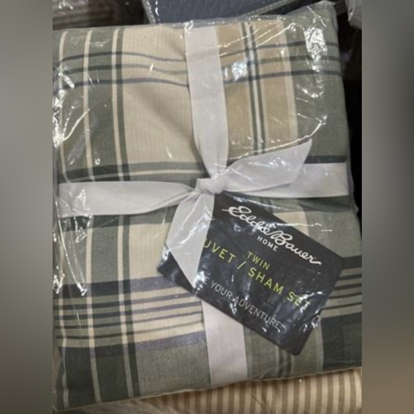 Eddie Bauer Timbers Plaid Green Duvet Cover Set Twin - Picture 6 of 6